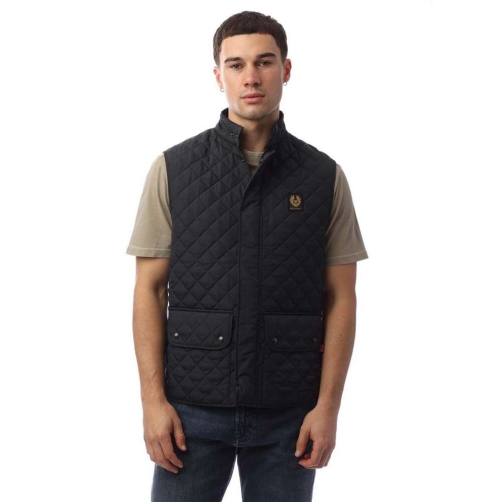 Belstaff Mens Diamond Quilt Recycled Nylon Vest / Navy